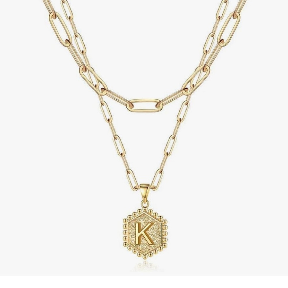 Gold Initial Pendant Necklace
